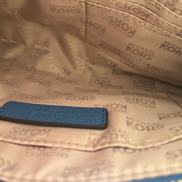 Michael Kors Blue and Gold Zip Pouch - Picture 8 of 11